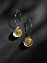 Load image into Gallery viewer, Himalayan Daisy Flower Long Hook Earrings (925 Silver)
