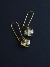 Load image into Gallery viewer, Sarso / Mustard Flower Kidney Hoop Earrings (Clear) -1
