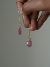Load image into Gallery viewer, Bougainvillea Petal Kidney Hoop Earrings -5
