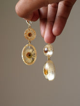 Load image into Gallery viewer, Himalayan Daisy Flower Double Gem Hook Earrings
