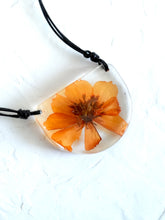 Load image into Gallery viewer, Orange Cosmos Flower Pendant -2

