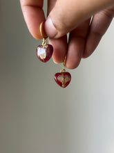 Load image into Gallery viewer, Sarso / Mustard Flower Huggie Earrings (Red) -1
