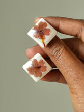 Load image into Gallery viewer, Verbena Flower Double Gem Stud Earrings (925 Silver)
