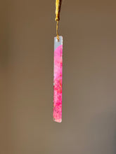 Load image into Gallery viewer, Pressed pink Bougainvillea flower resin bookmark with luxurious gold tassel, perfect for gifting or personal use
