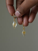 Load image into Gallery viewer, Sarso / Mustard Flower Huggie Earrings (Clear) -2
