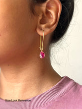 Load image into Gallery viewer, Bougainvillea Petal Kidney Hoop Earrings -6
