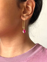 Load image into Gallery viewer, Bougainvillea Petal Kidney Hoop Earrings -1
