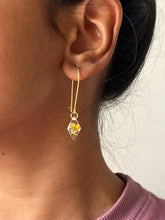 Load image into Gallery viewer, Sarso / Mustard Flower Kidney Hoop Earrings (Clear) -1
