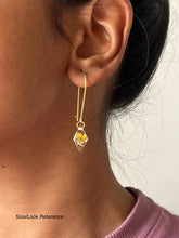 Load image into Gallery viewer, Sarso / Mustard Flower Kidney Hoop Earrings (Clear) -5
