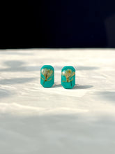 Load image into Gallery viewer, Sarso / Mustard Flower Stud Earrings (Turquoise) -2
