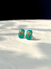 Load image into Gallery viewer, Sarso / Mustard Flower Stud Earrings (Turquoise) -2
