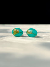 Load image into Gallery viewer, Sarso / Mustard Flower Stud Earrings (Turquoise) -4
