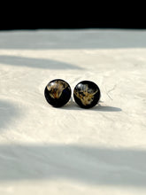 Load image into Gallery viewer, Sarso / Mustard Flower Stud Earrings (Black) -1
