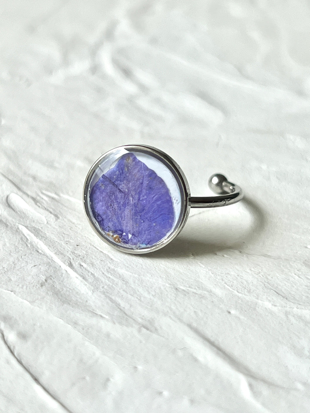 Delphinium Flower Petal Ring