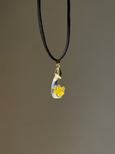 Load image into Gallery viewer, Yellow Mustard / Sarso Flower Suede Cord Pendant
