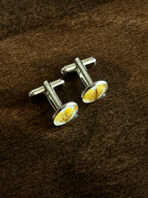 Load image into Gallery viewer, Mustard (Sarso) Flower Cufflinks
