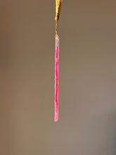 Load image into Gallery viewer, Handcrafted resin bookmark with pressed pink Bougainvillea petals, gold tassel, and a nature-inspired design for readers.
